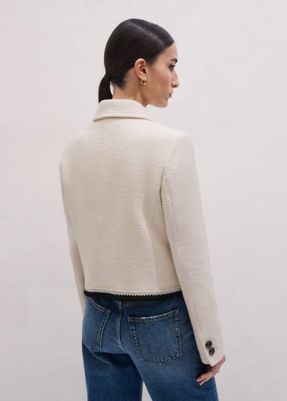 Cream Straight Crop Jacket