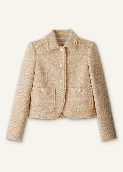 Cream Fringed Short Jacket