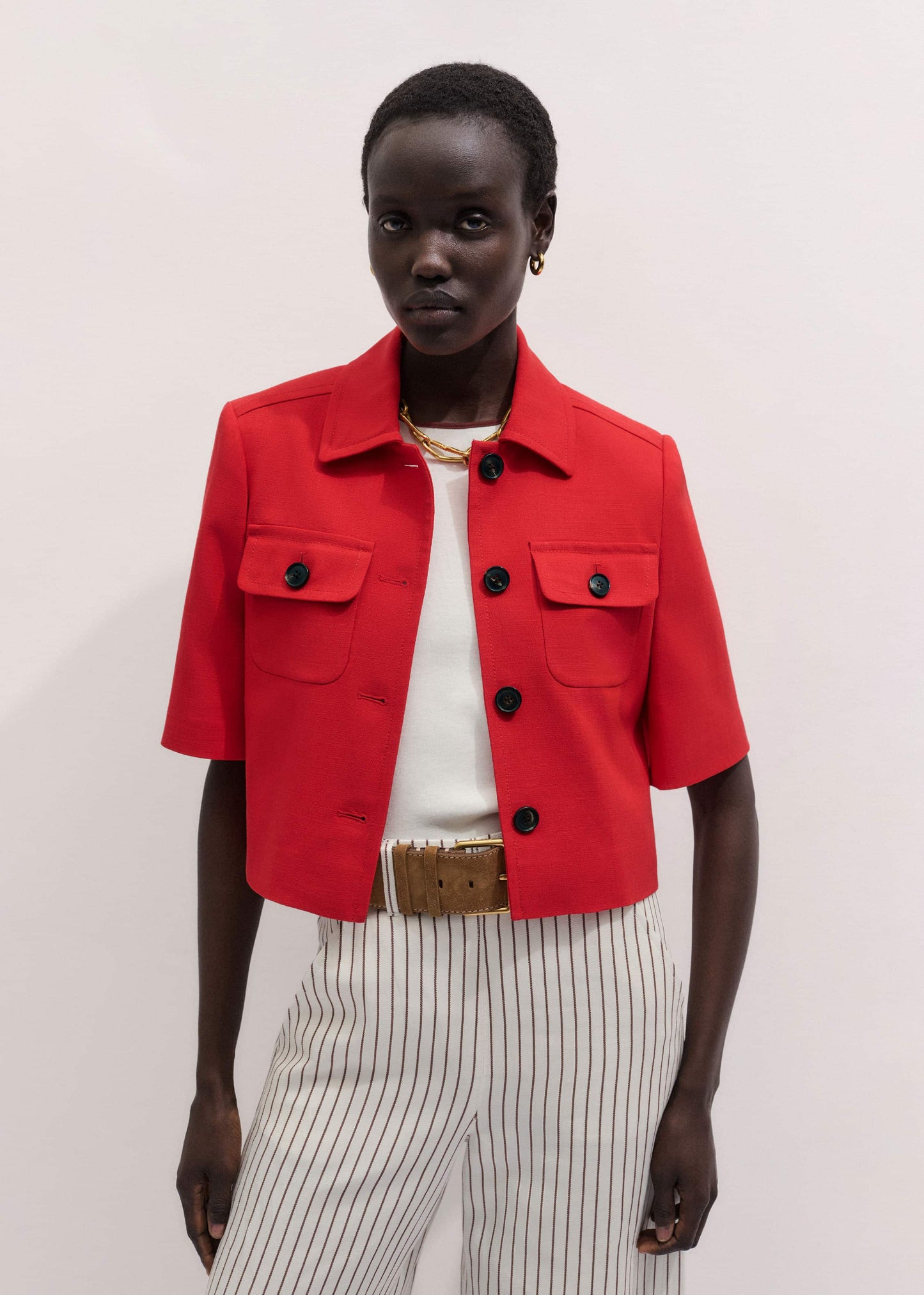 Red Box Crop Jacket