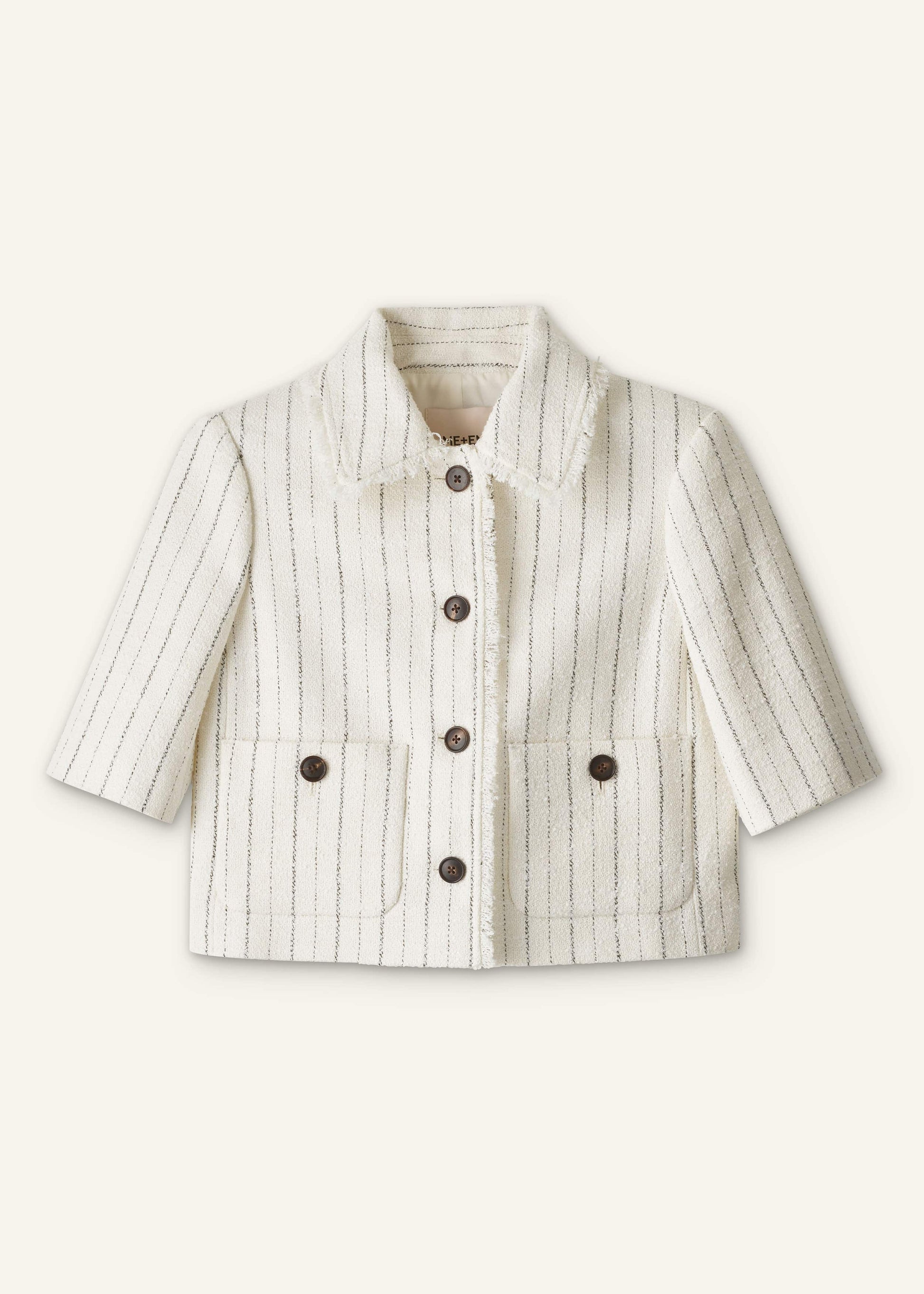 Ivory Stripe Crop Jacket