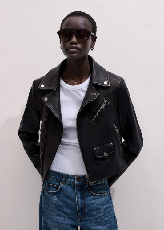 Black Perfect Little Biker Jacket