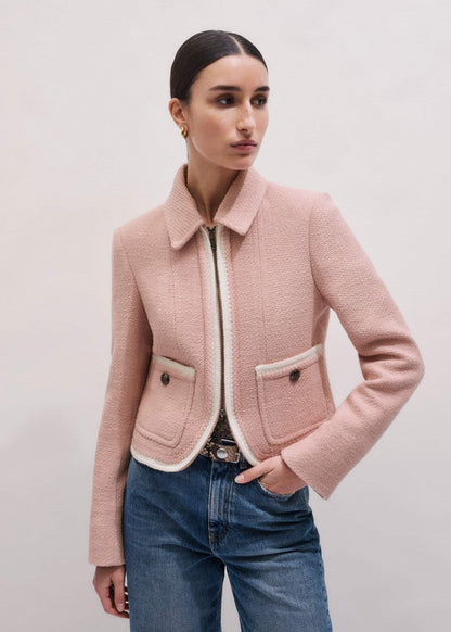 Pink Straight Crop Jacket