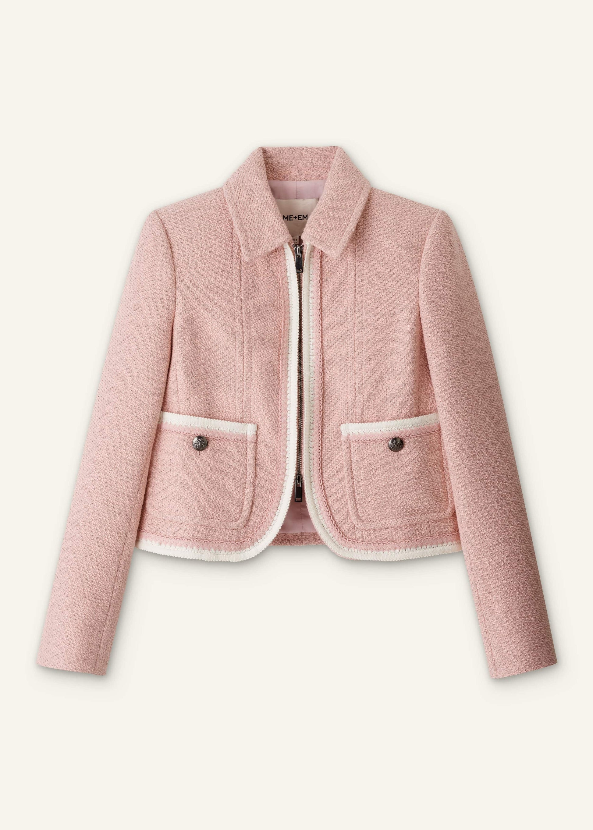 Pink Straight Crop Jacket