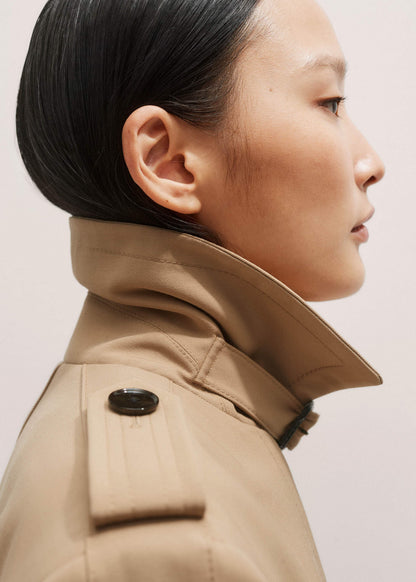 Brown Relaxed Shoulder Trench Coat