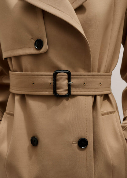 Brown Relaxed Shoulder Trench Coat