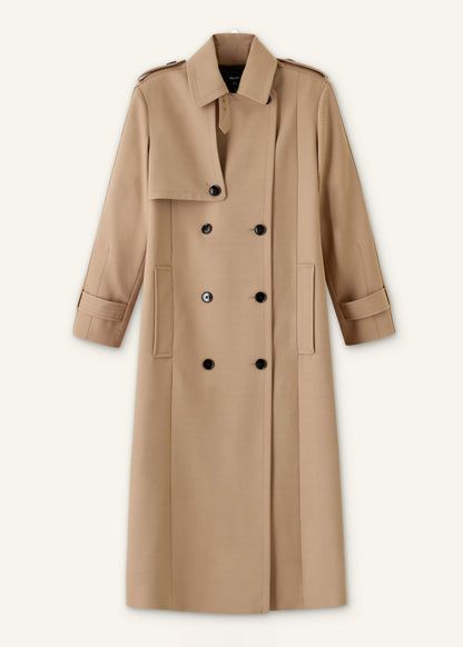 Brown Relaxed Shoulder Trench Coat