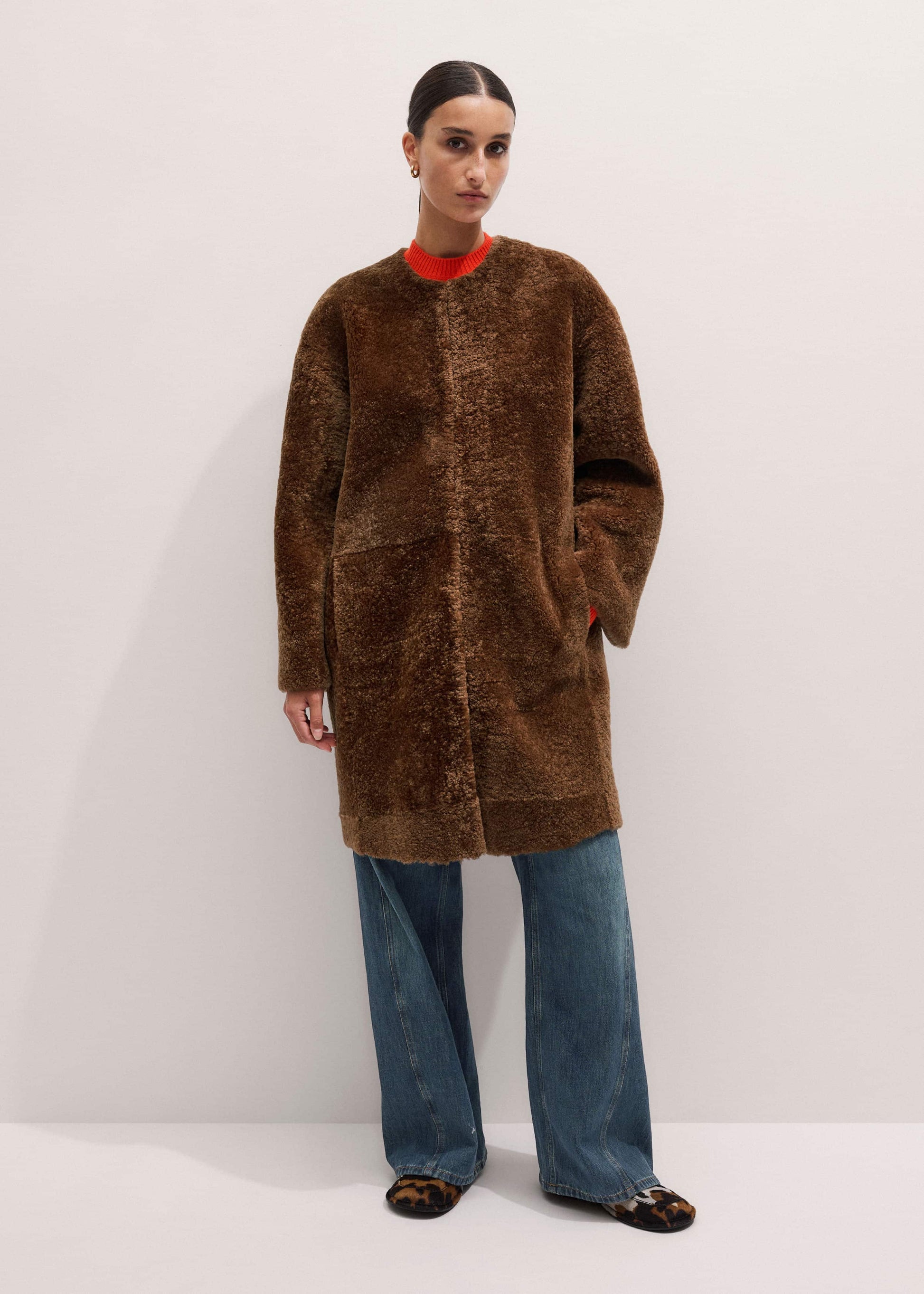 Brown Shearling Coat