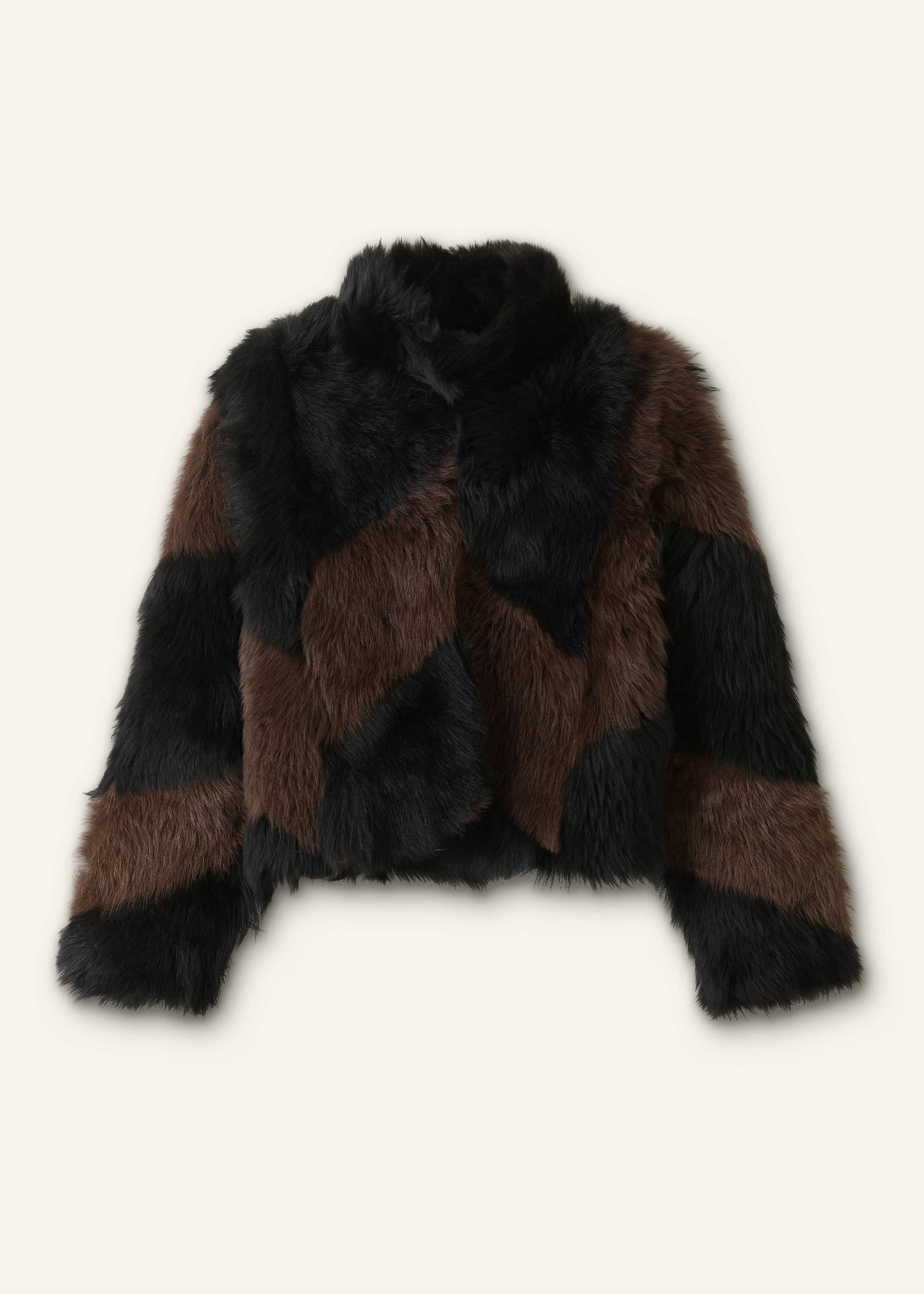 Brown Luxe Patchwork Coat