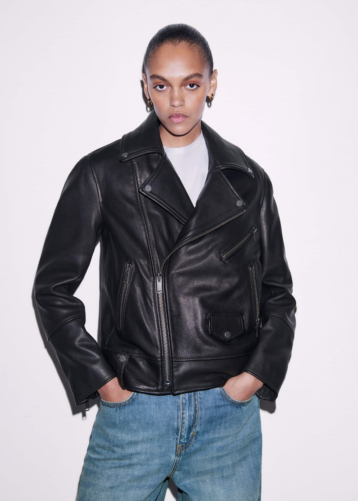 Black Authentic Leather Biker Jacket