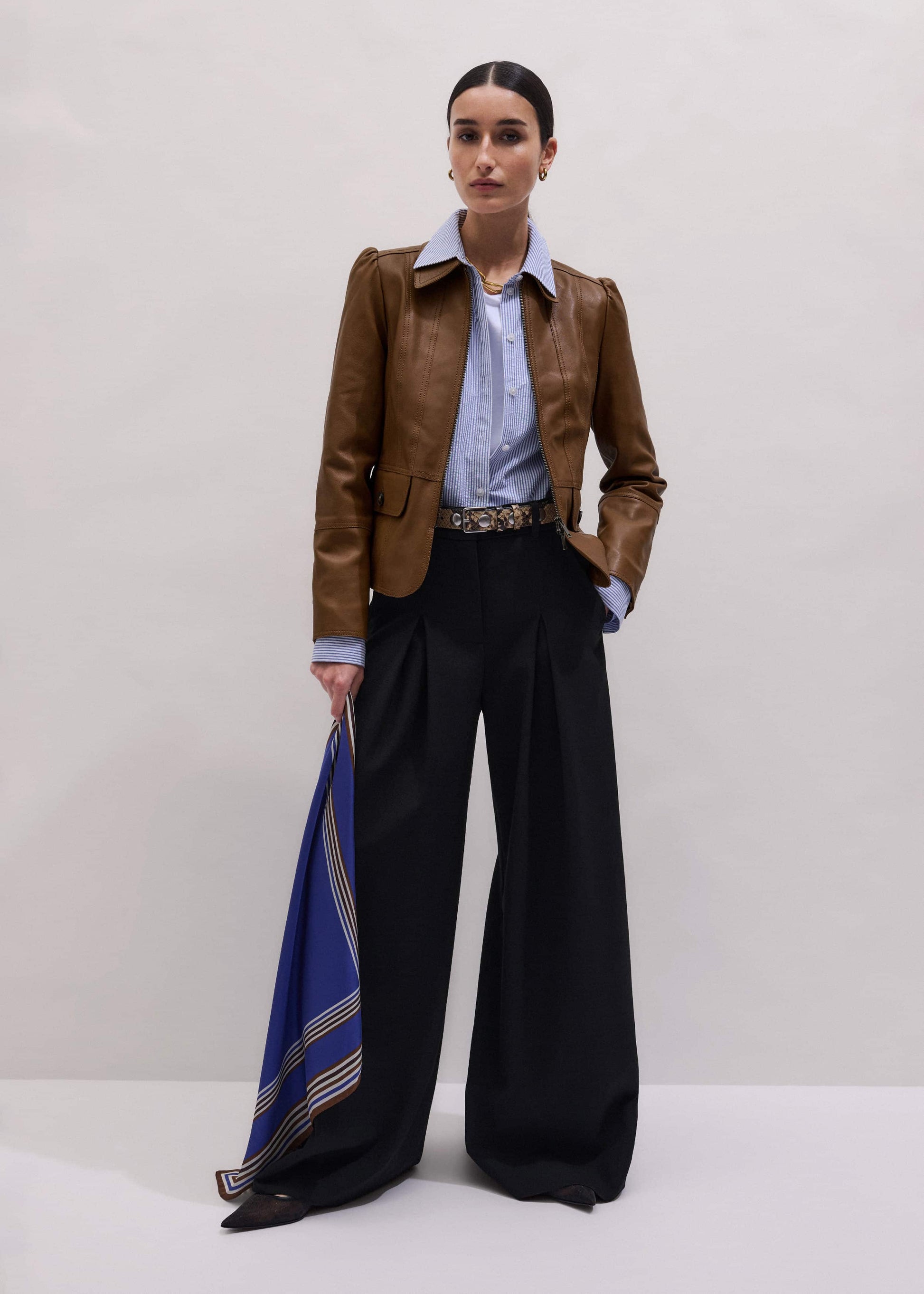 Brown Slim Fit Feminine Utility Jacket