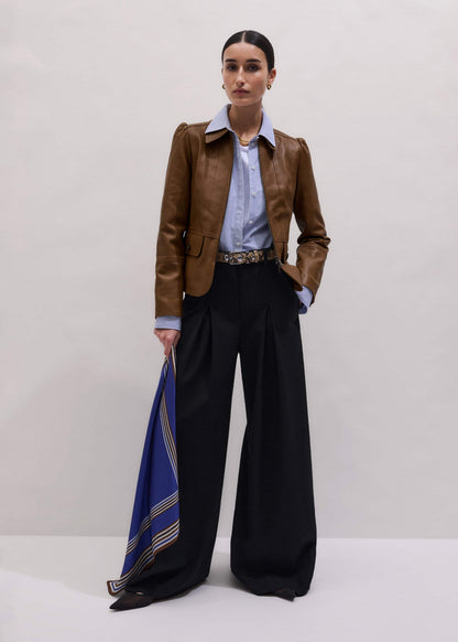 Brown Slim Fit Feminine Utility Jacket