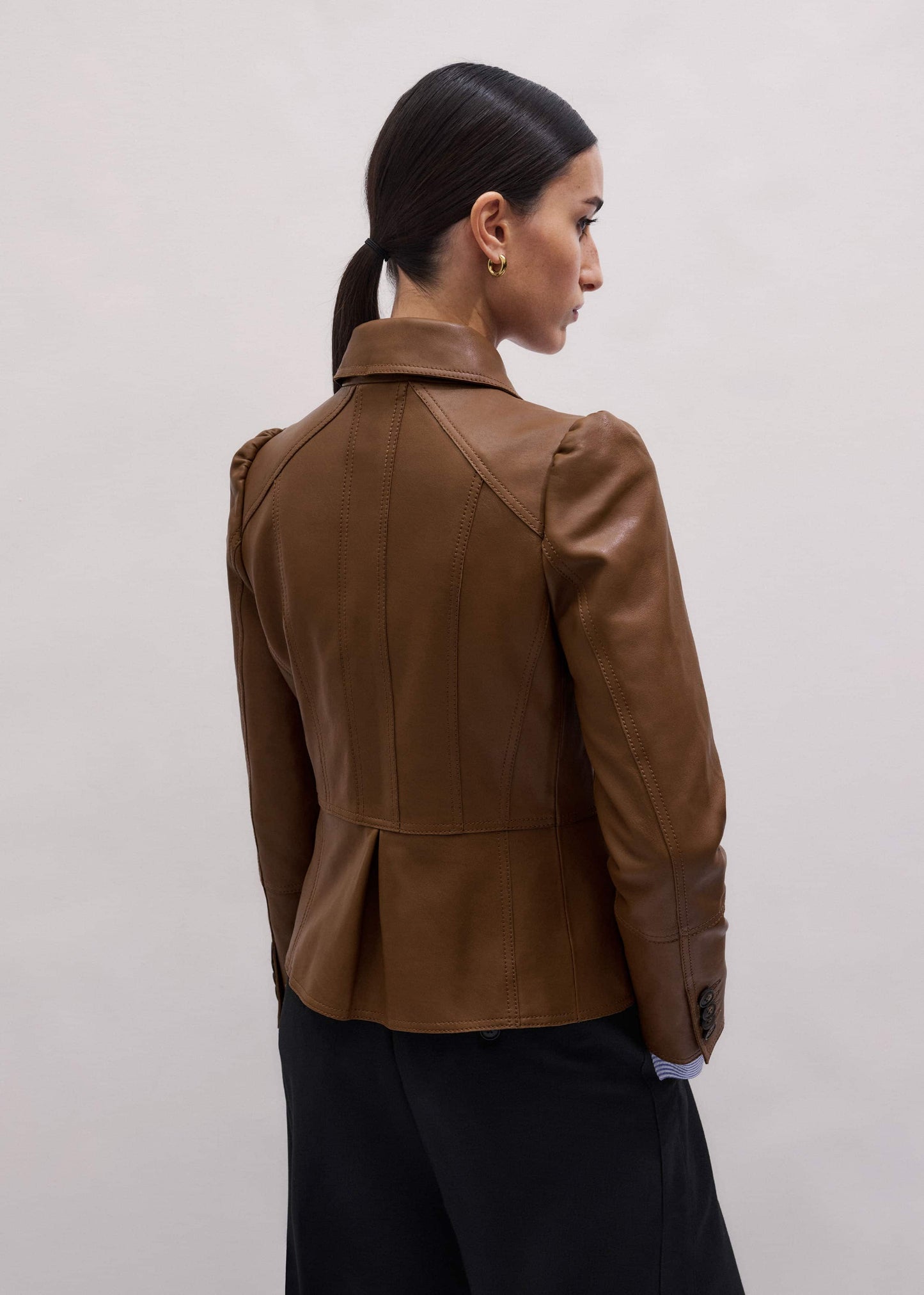 Brown Slim Fit Feminine Utility Jacket