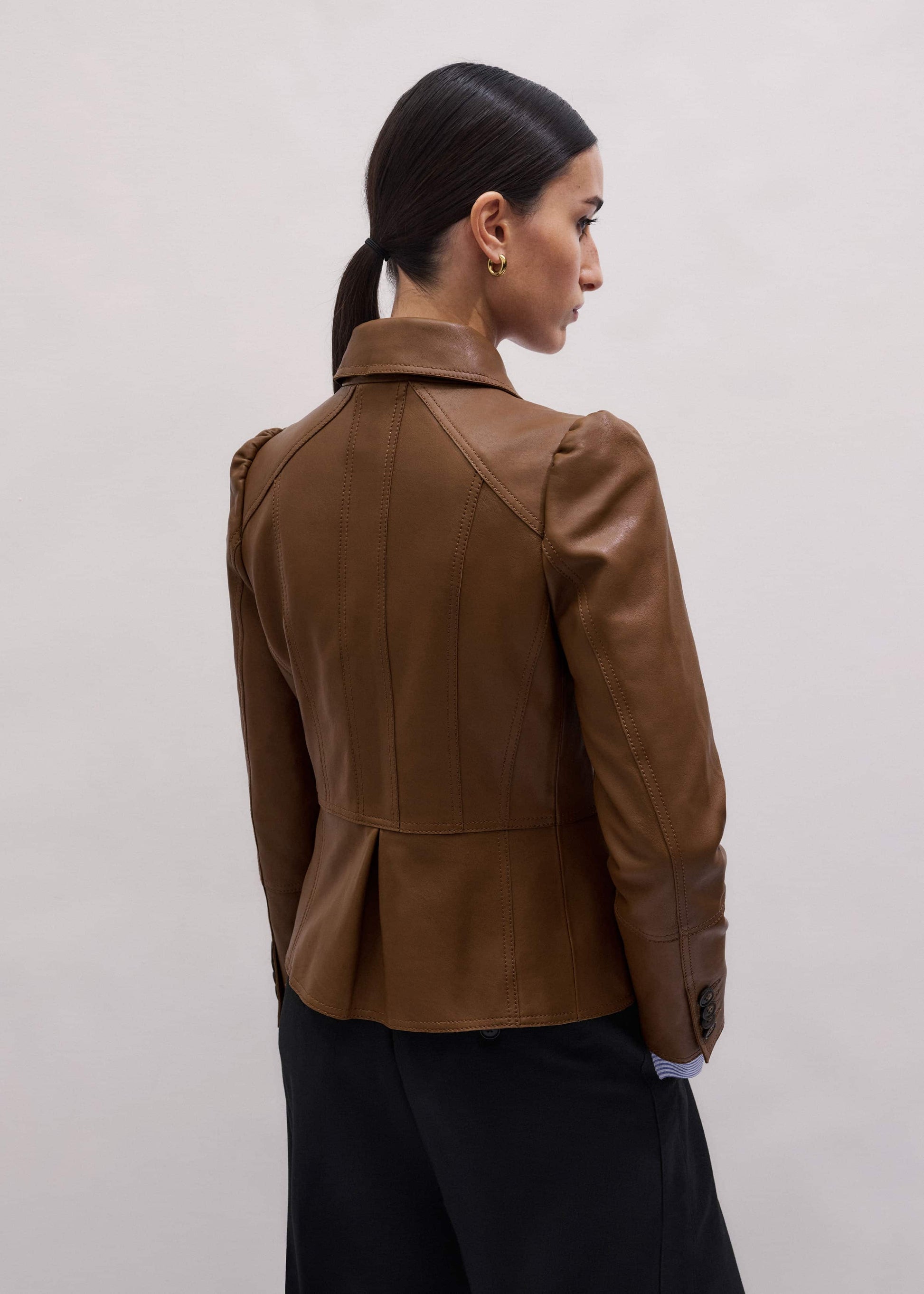 Brown Slim Fit Feminine Utility Jacket