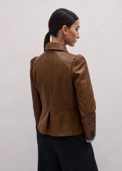 Brown Slim Fit Feminine Utility Jacket