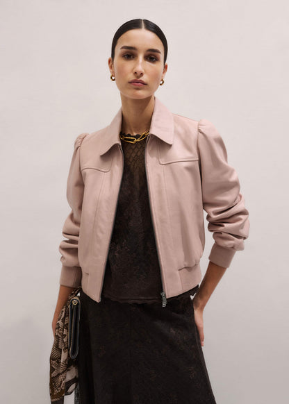 Pink Luxe Feminine Bomber Jacket