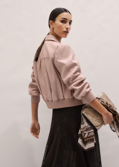 Pink Luxe Feminine Bomber Jacket