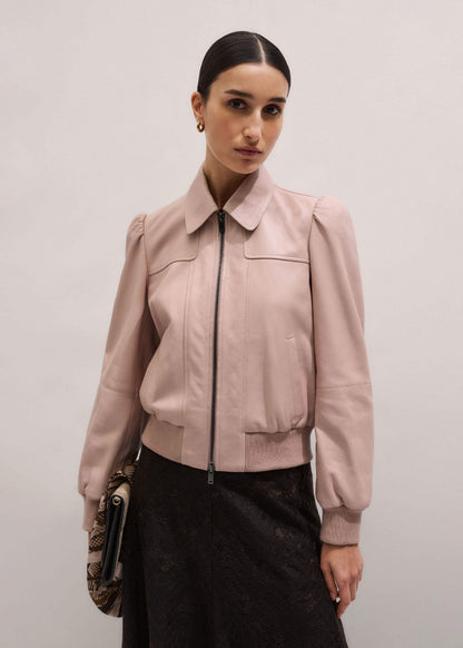 Pink Luxe Feminine Bomber Jacket