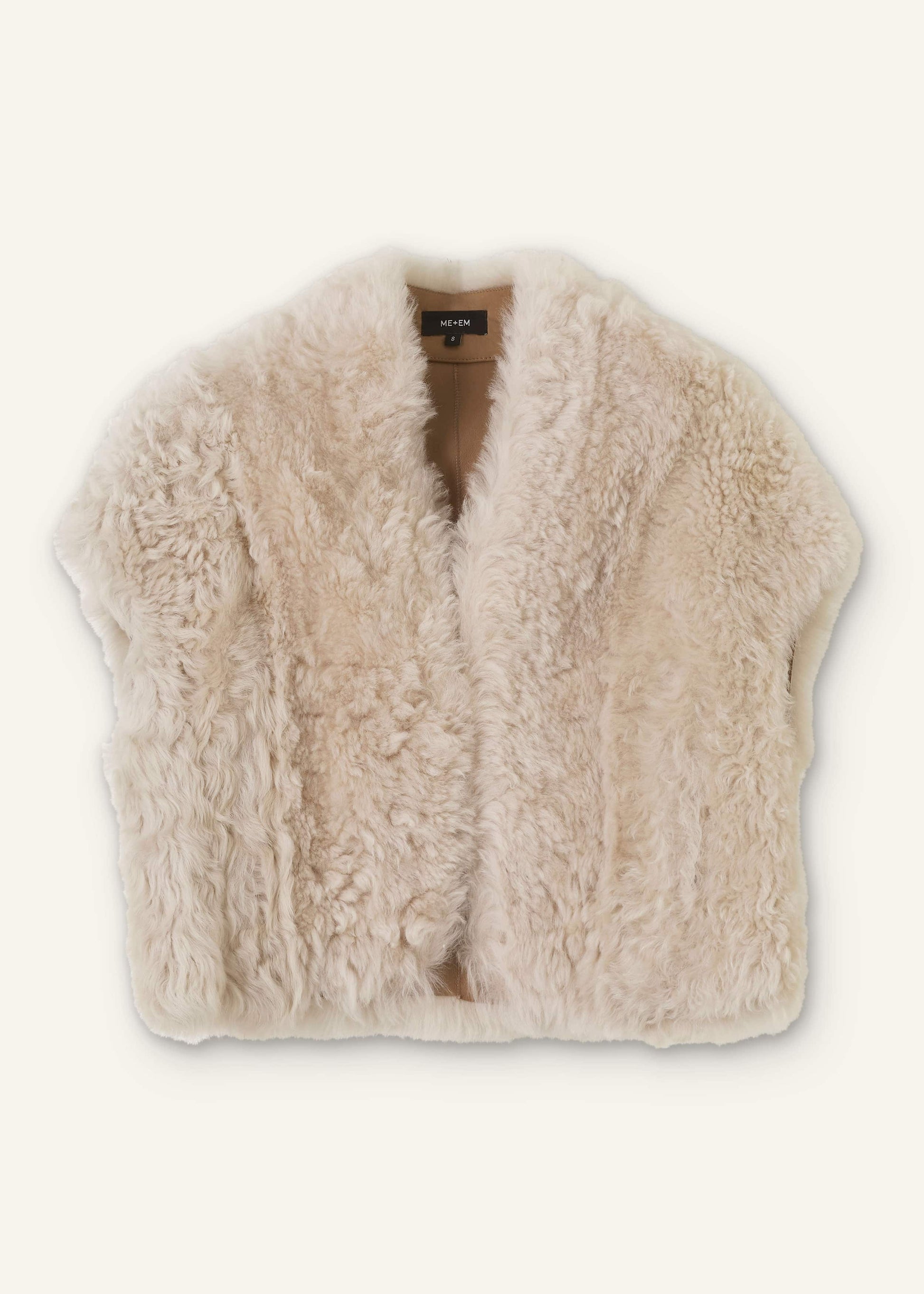 Cream Shearling Evening Layering Shrug