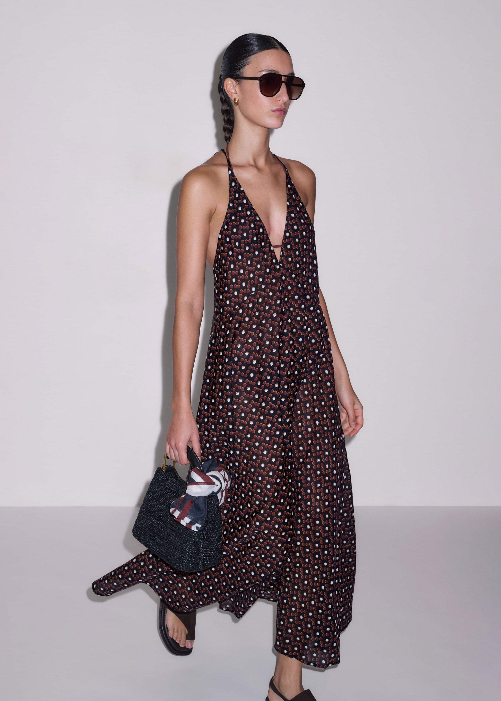 Black Halter Maxi Beach Dress