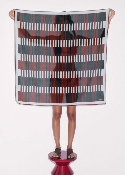 Cinnamon Brown Stripe Summer Scarf
