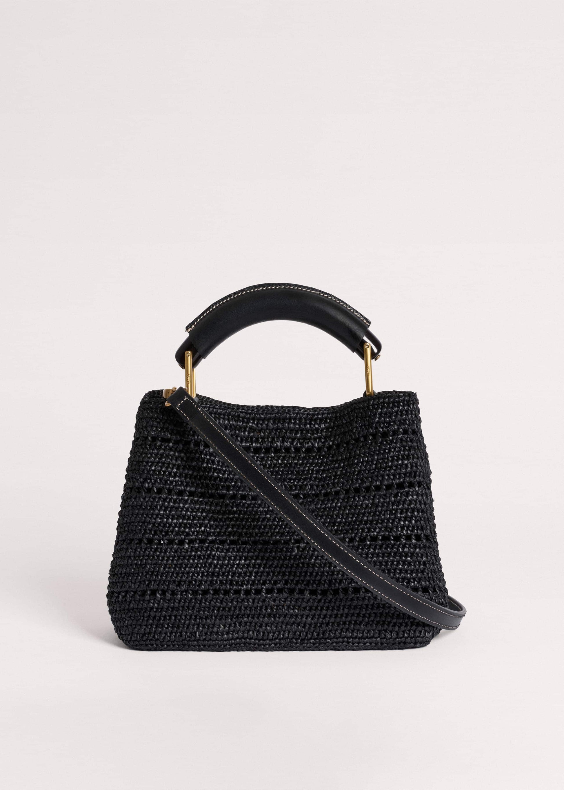 Black Raffia Mini Day Bag