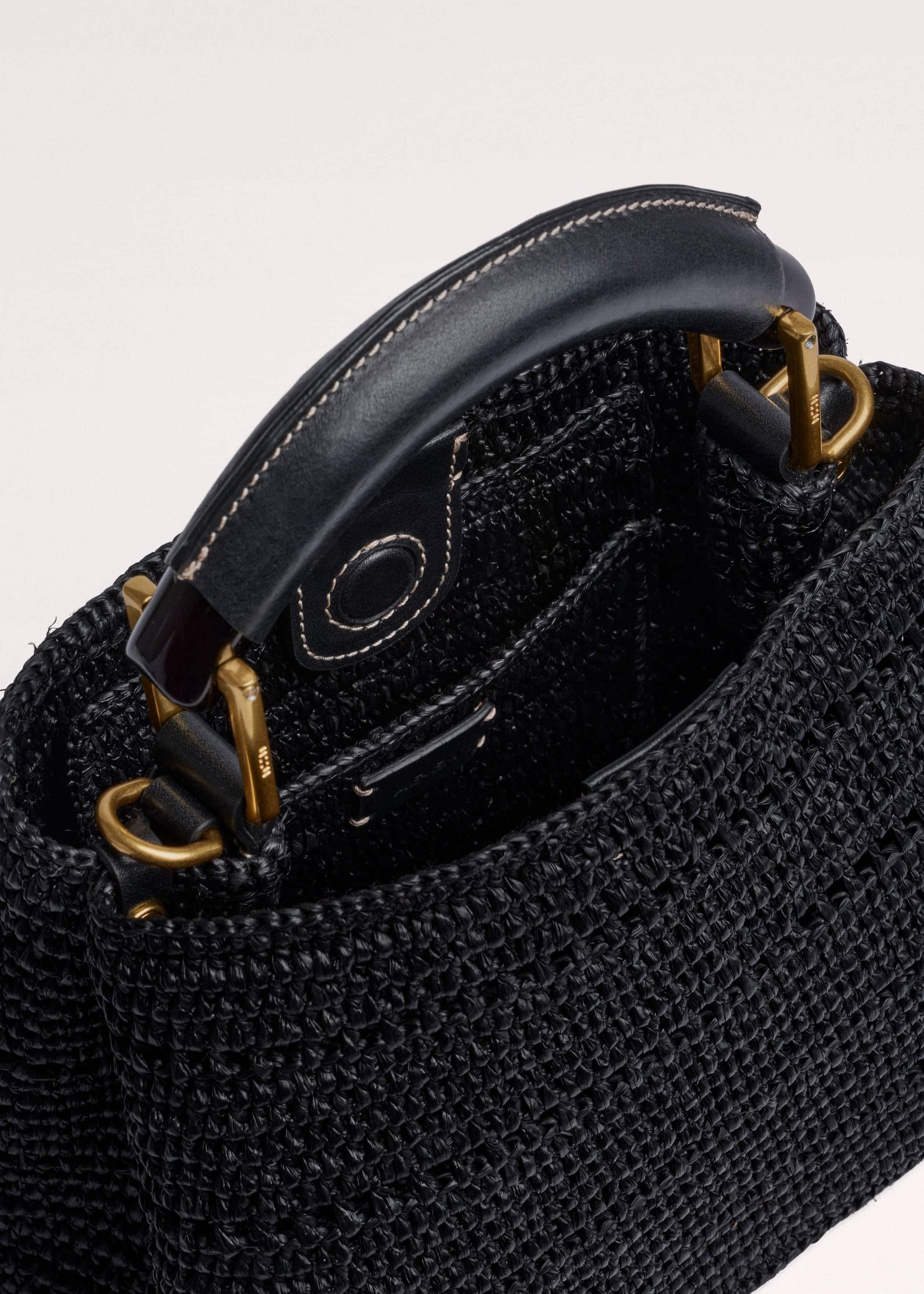 Black Raffia Mini Day Bag