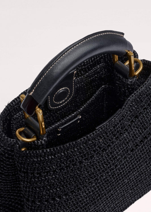 Black Raffia Mini Day Bag