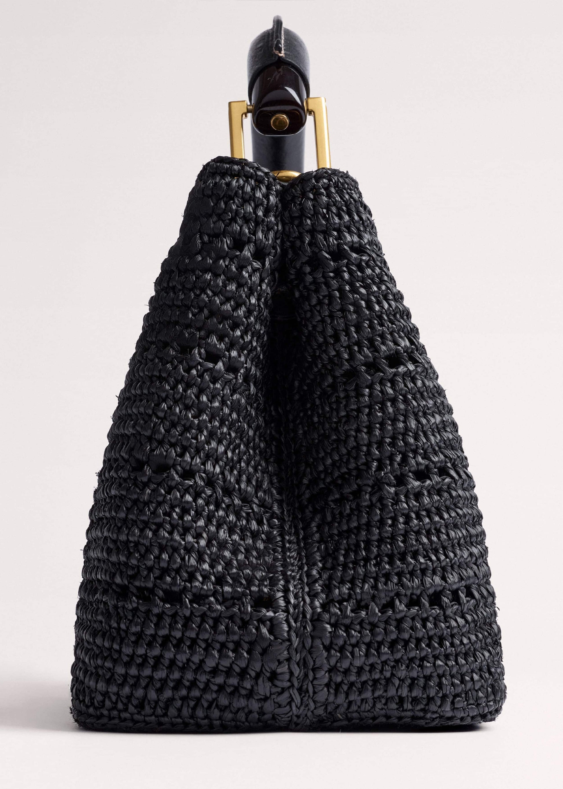 Black Raffia Mini Day Bag