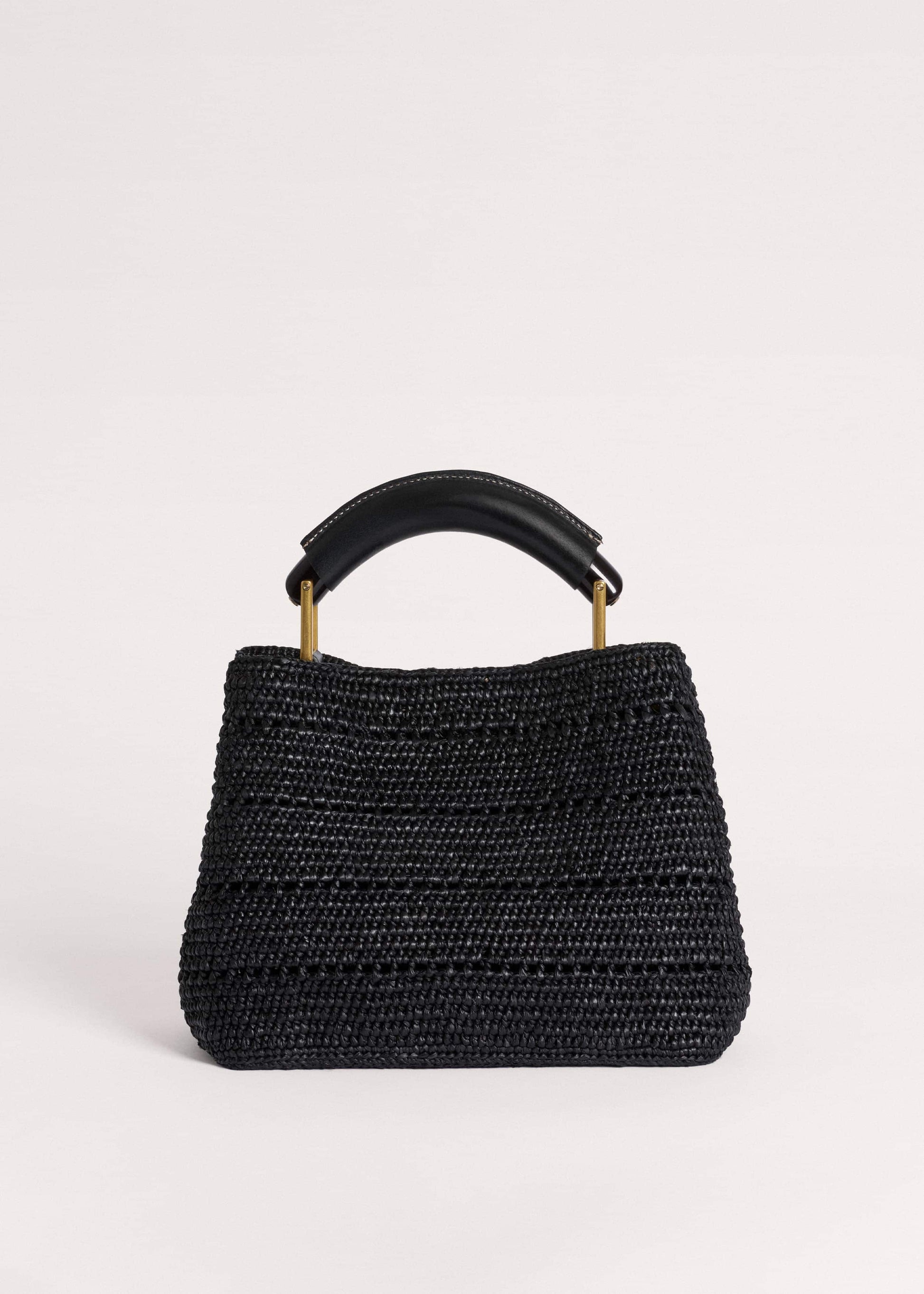 Black Raffia Mini Day Bag