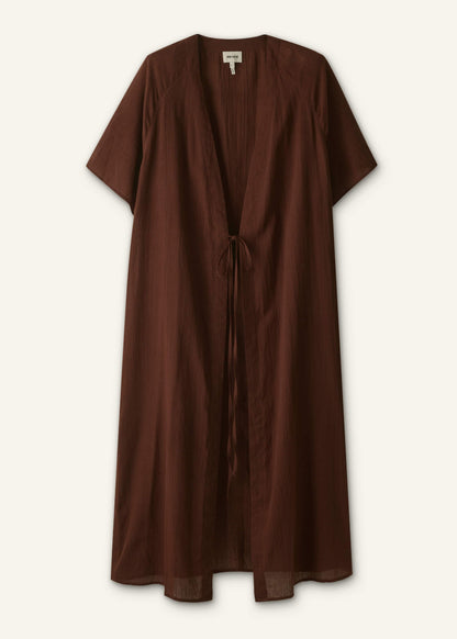 Cinnamon Brown Tie Front Maxi Cover Up