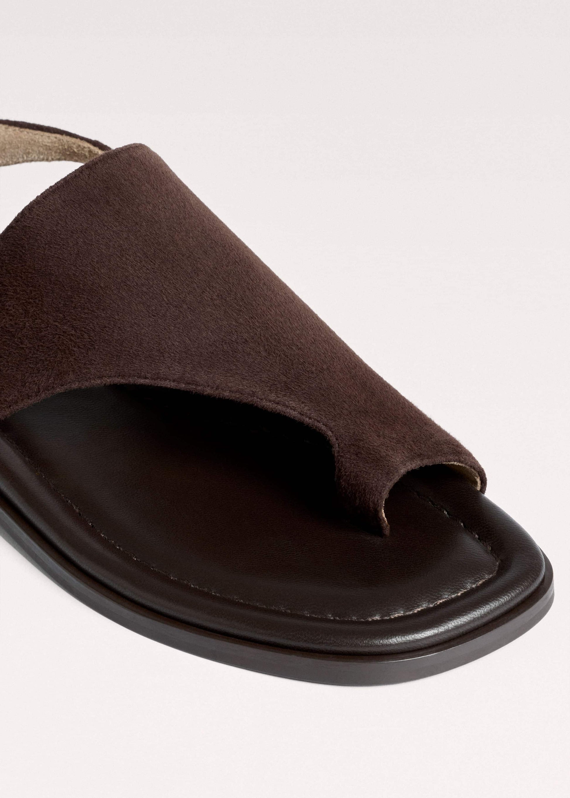 Brown Asymmetric Toe Loop Sandal