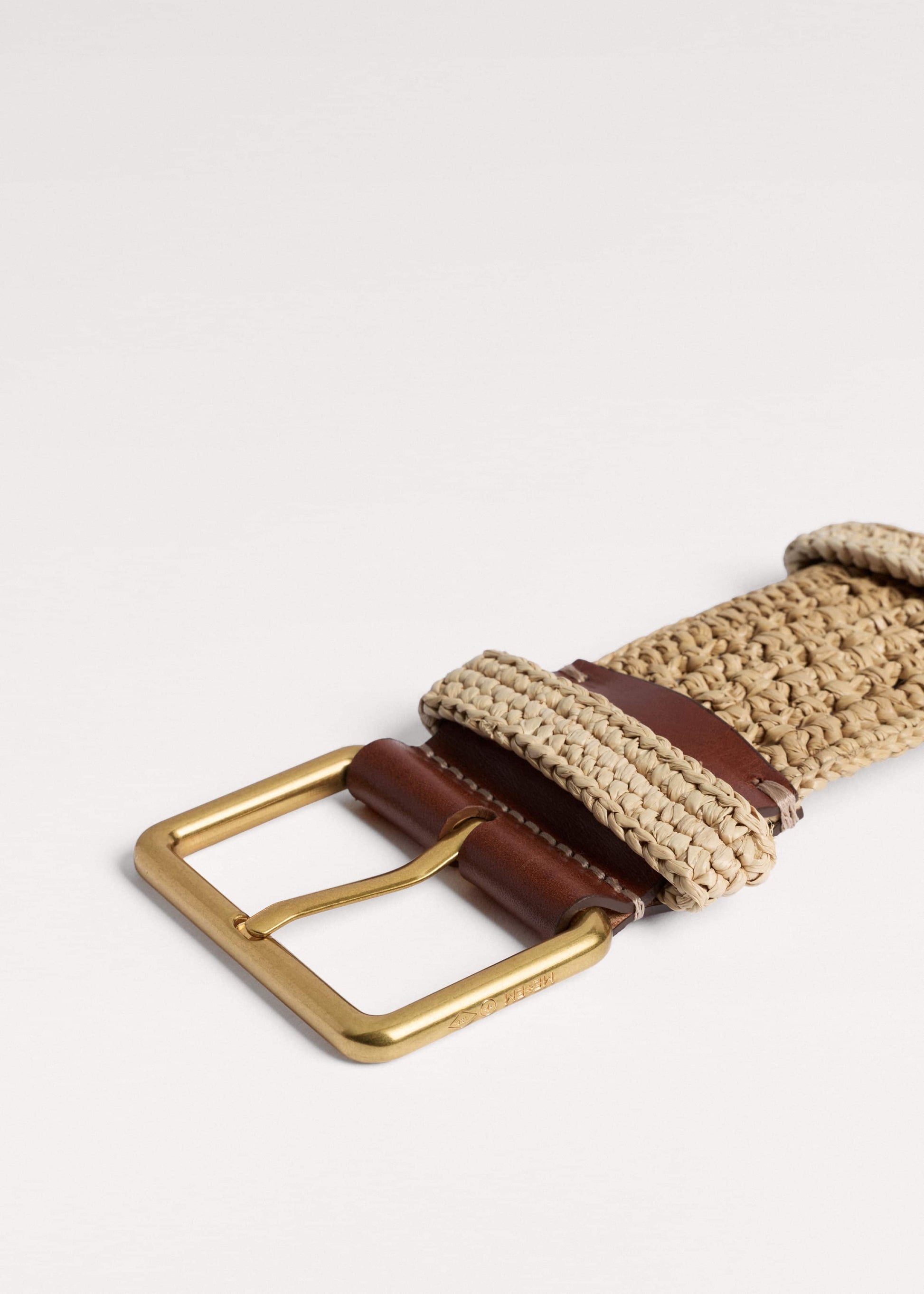 Tan Raffia Wide Summer Belt