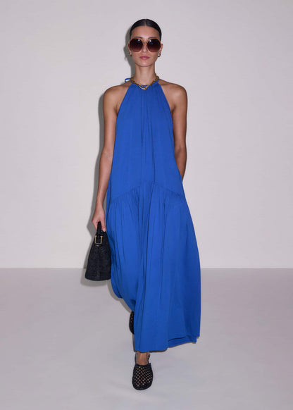 Blue Halterneck Maxi Dress