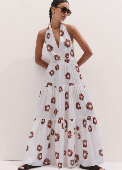 White Full-Length Beach Dress