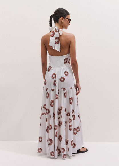 White Full-Length Beach Dress