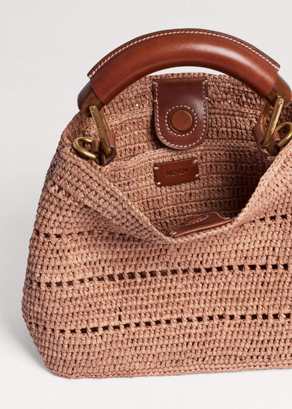 Pink Raffia Mini Day Bag
