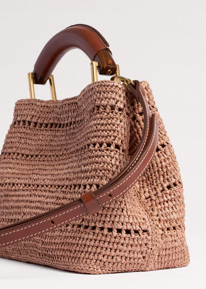 Pink Raffia Mini Day Bag