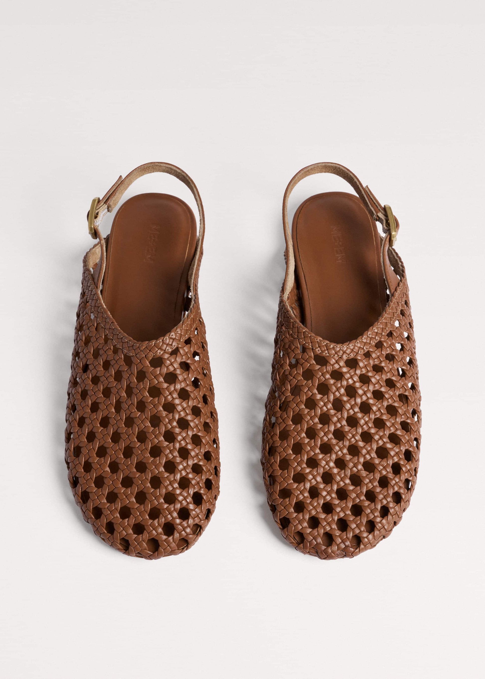 Brown Woven Slingback Shoe
