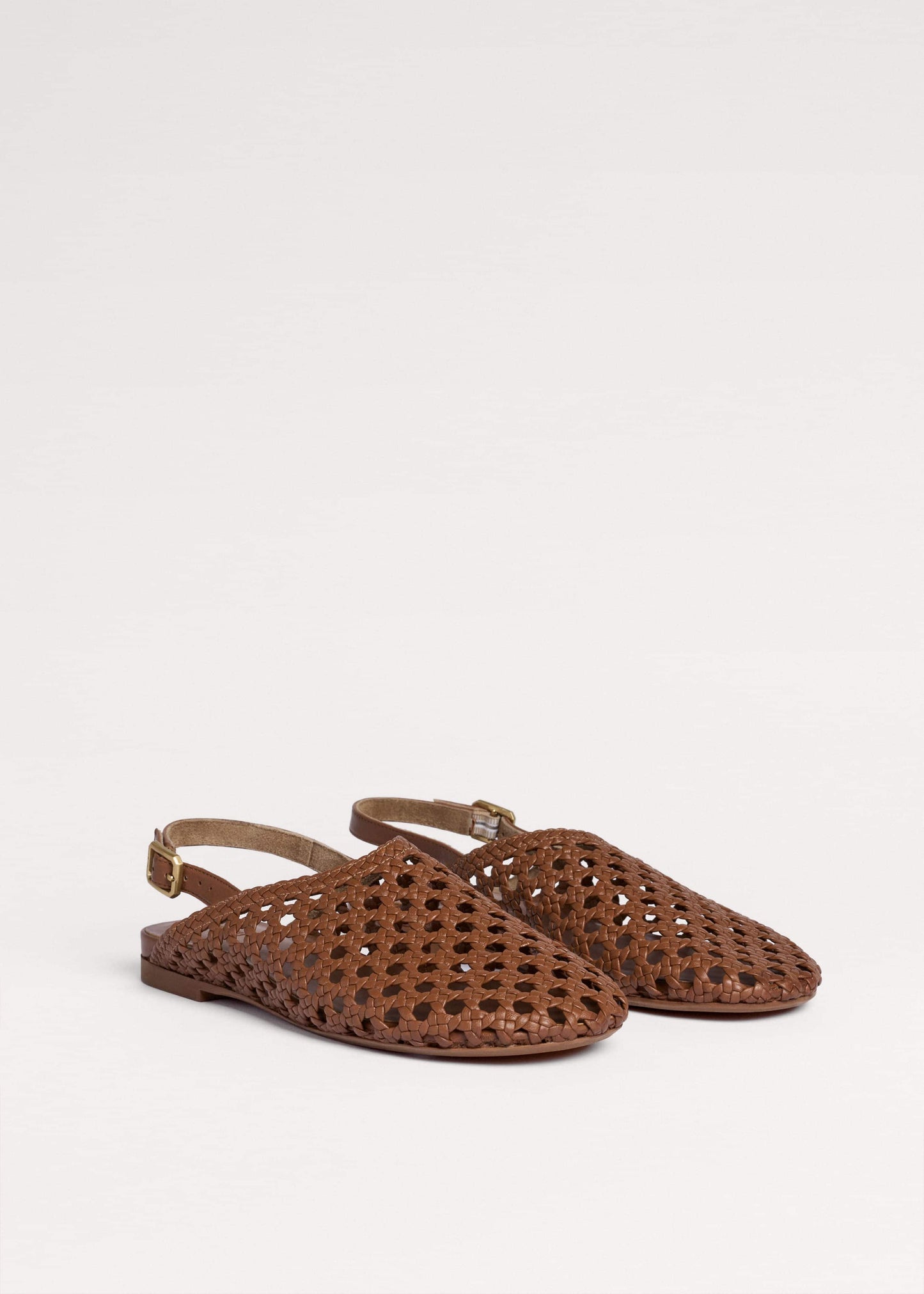 Brown Woven Slingback Shoe