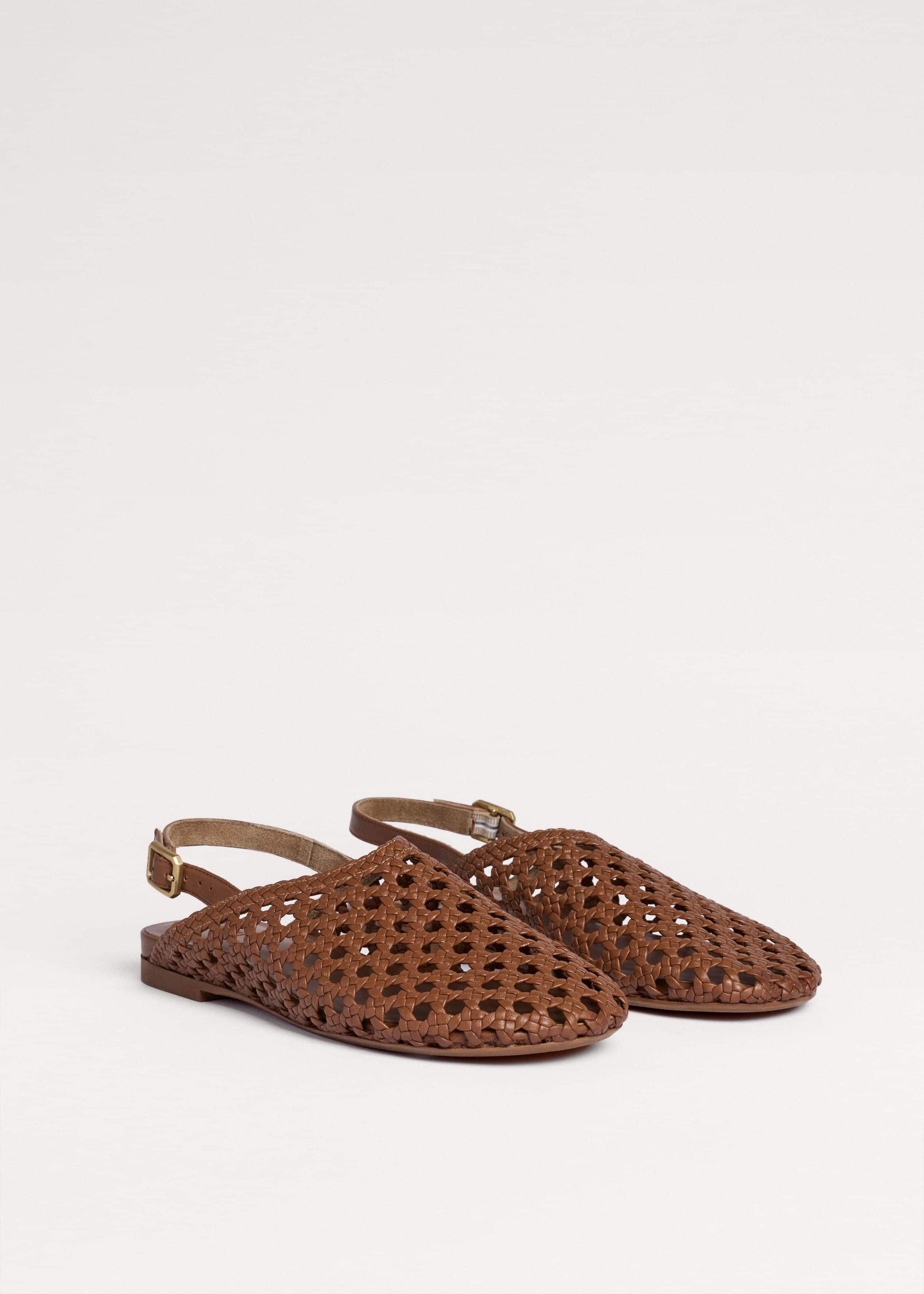 Brown Woven Slingback Shoe