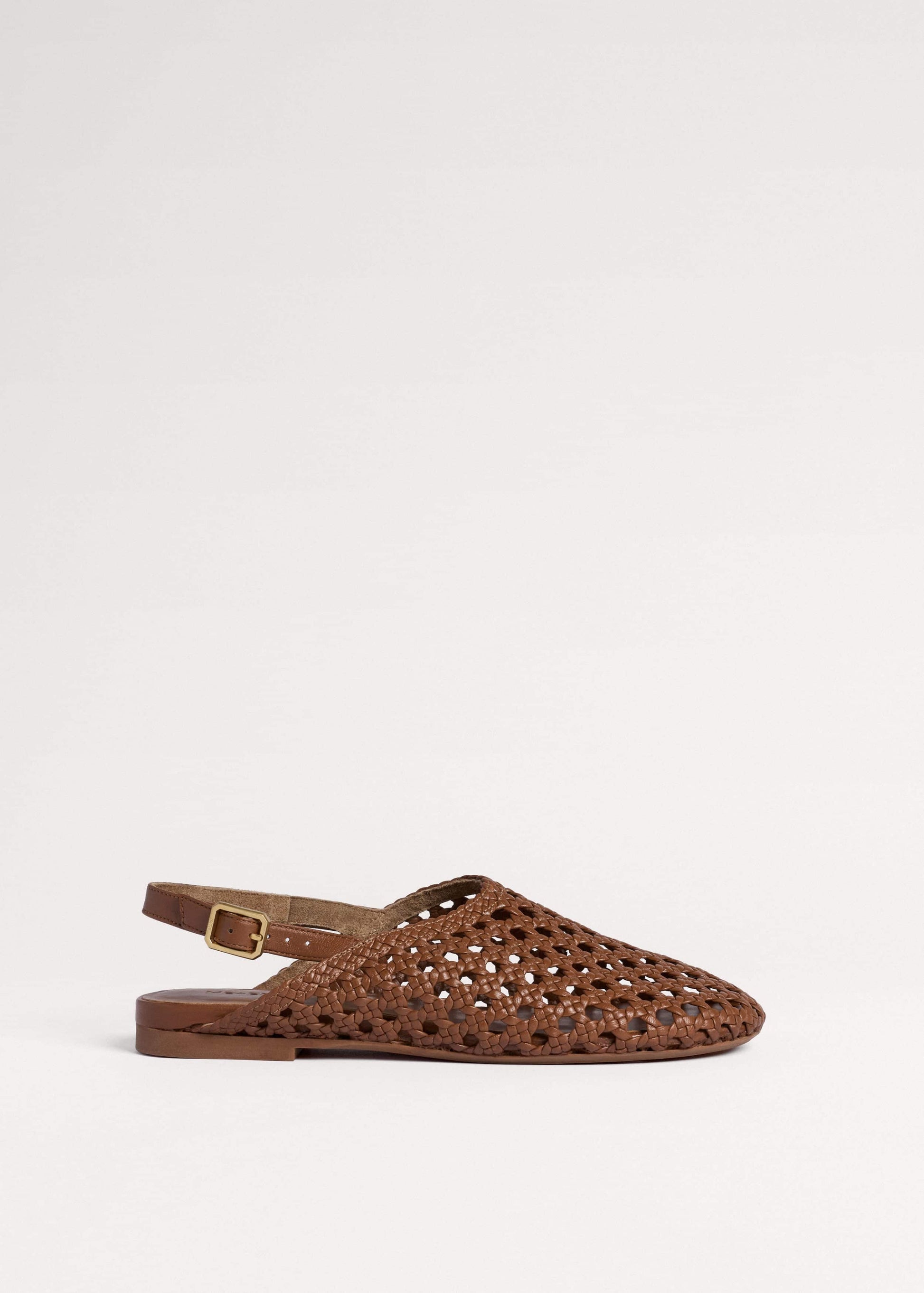 Brown Woven Slingback Shoe