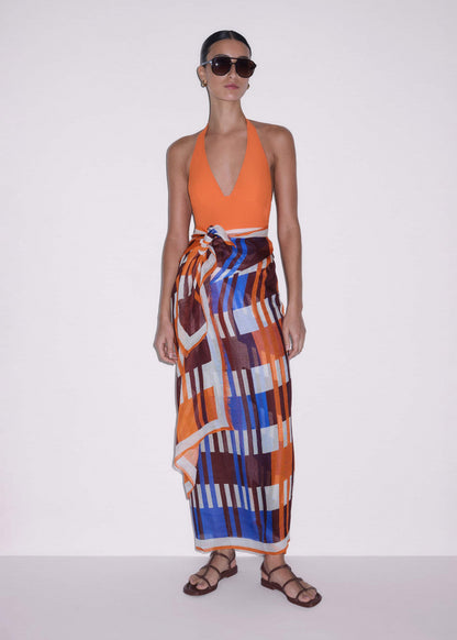 Orange Stripe Sarong