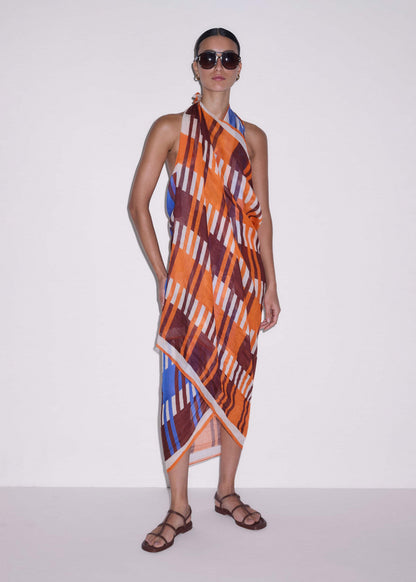 Orange Stripe Sarong