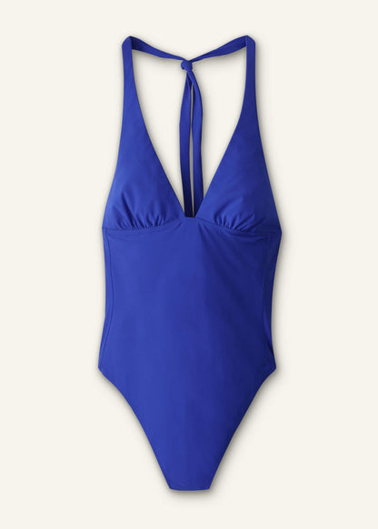 Blue Adjustable Halterneck Swimsuit