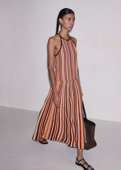 Cinnamon Stripe Knit Maxi Skirt