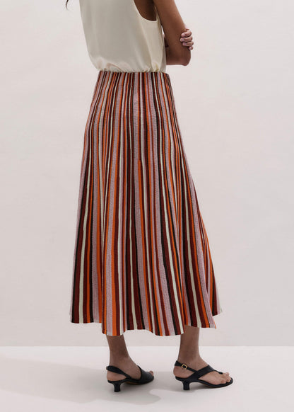 Cinnamon Stripe Knit Maxi Skirt