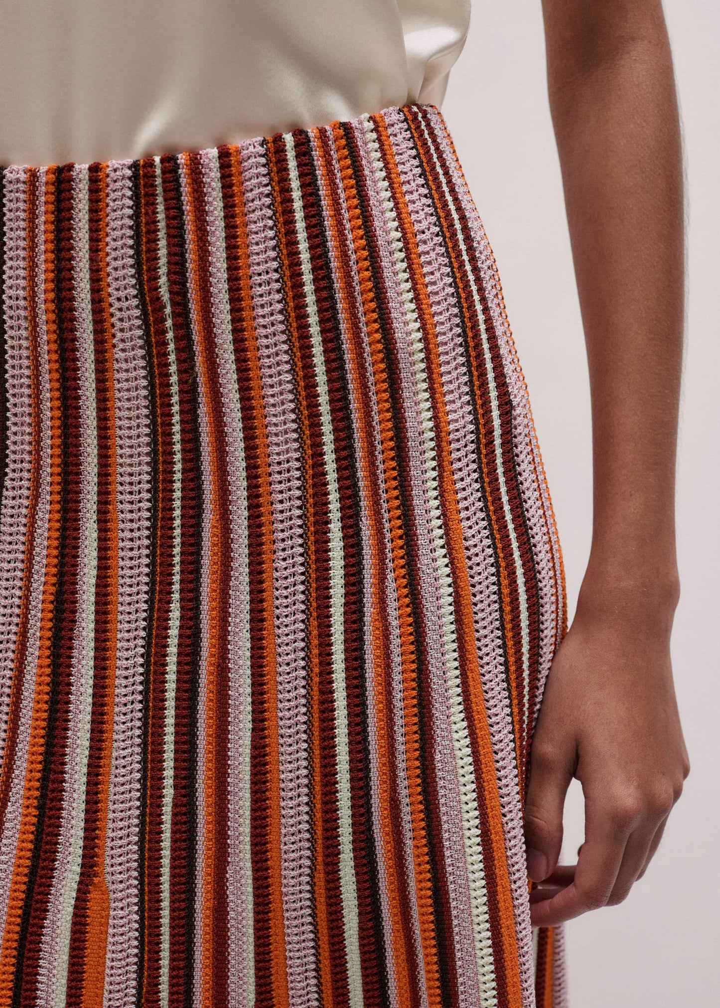 Cinnamon Stripe Knit Maxi Skirt