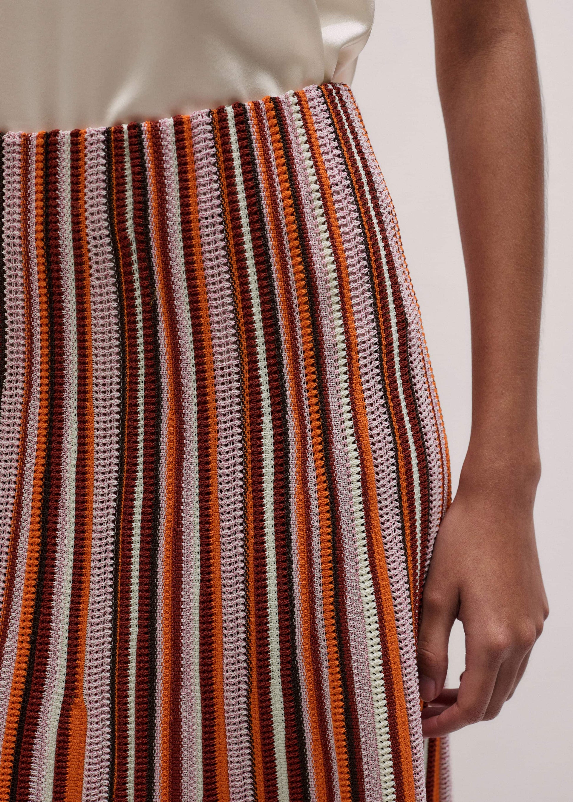 Cinnamon Stripe Knit Maxi Skirt