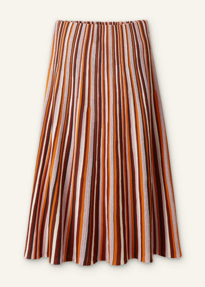 Cinnamon Stripe Knit Maxi Skirt