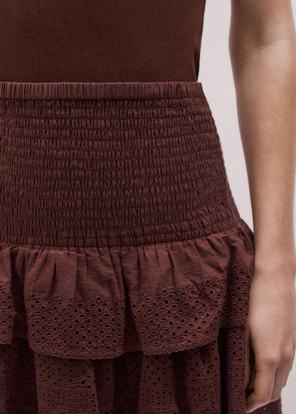 Cinnamon Shirred Mini Skirt